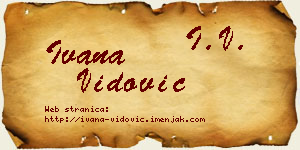 Ivana Vidović vizit kartica